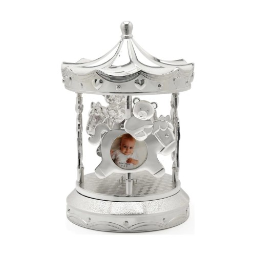 Karuzela srebrno biała z ramką