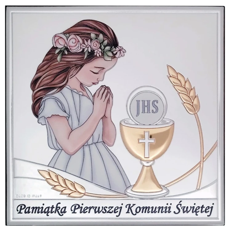 Pamiątka obrazek Pierwsza Komunia Święta dziewczynka