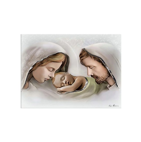 OBrazek Święta Rodzina ze srebrnymi akcentami