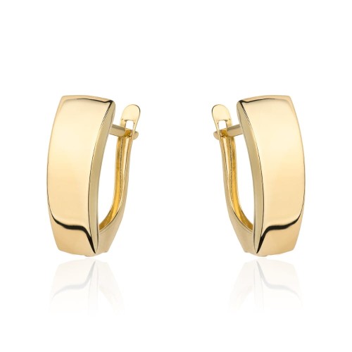 Kolczyki złote gładkie duże na angielskim zapięciu pr. 585 1.49g