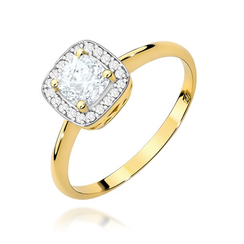 Pierścionek z białym szafirem i brylantami