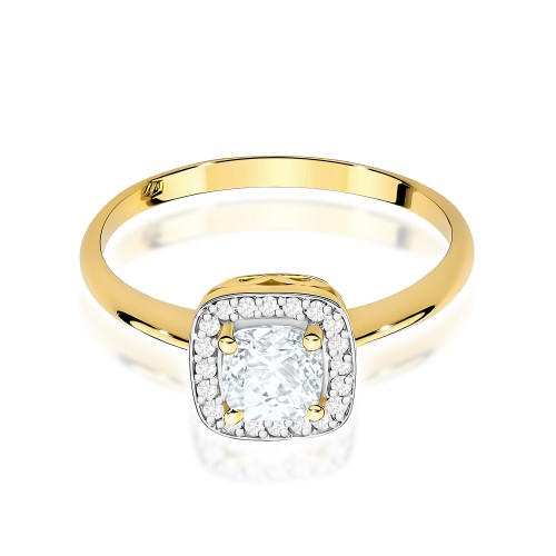 Pierścionek z białym szafirem i brylantami