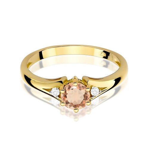 Pierścionek z Morganitem i brylantami