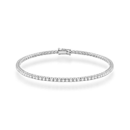 Bransoletka tenisowa z diamentami 1,204 ct białe złoto