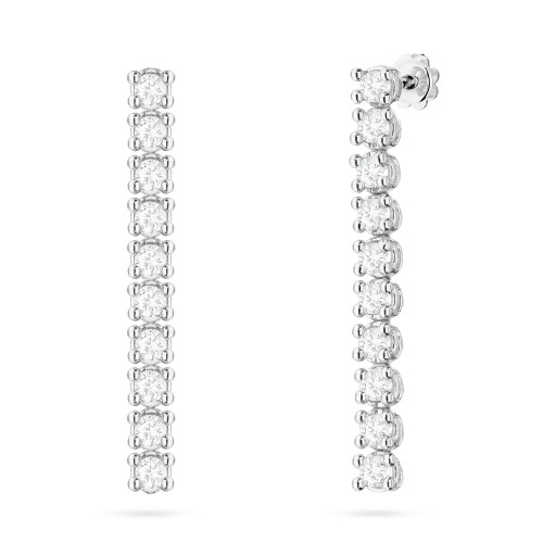 Kolczyki wiszące z diamentami laboratoryjnymi białe złoto