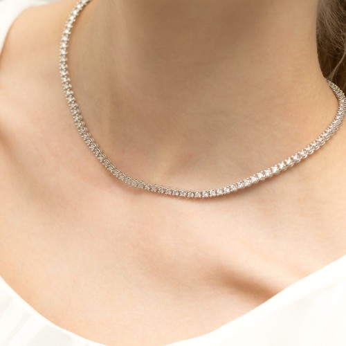 Naszyjnik z białego złota z diamentami laboratoryjnymi 6,90 ct