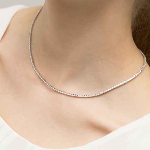 Naszyjnik z białego złota z diamentami laboratoryjnymi 3,38 ct