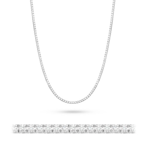 Naszyjnik z białego złota z diamentami laboratoryjnymi 4,38 ct