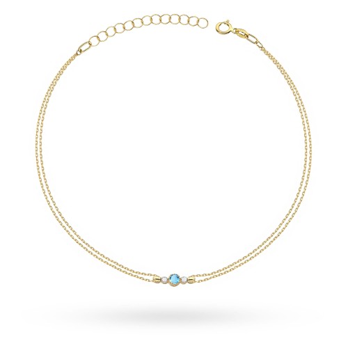 Bransoletka na podwójnym łańcuszku z topzem i brylantami