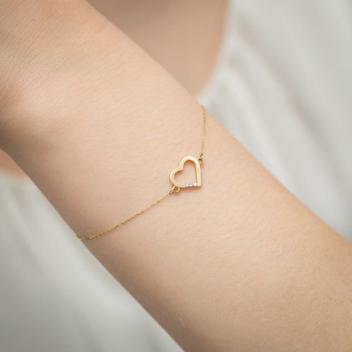 Bransoletka z serduszkiem z brylantem