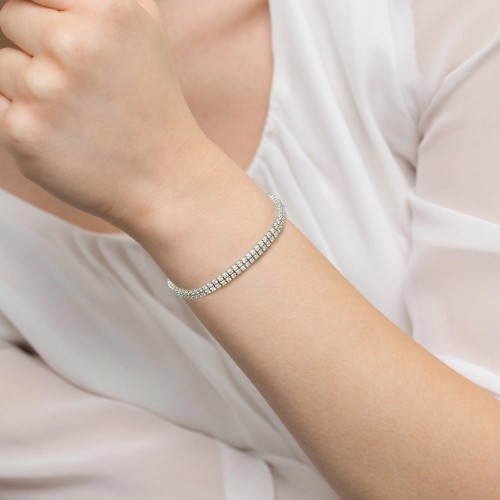Bransoletka z białebo złota diamentami dwa rzędy 2,96 ct