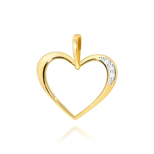 Złota zawieszka serduszko z brylantami