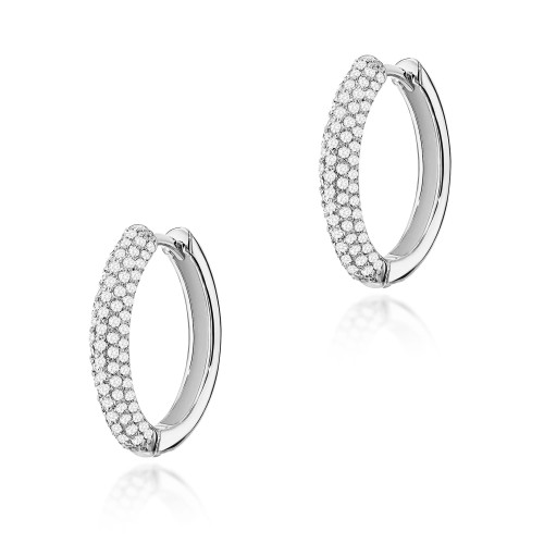 Kolczyki owalne z Brylantami z białego złota