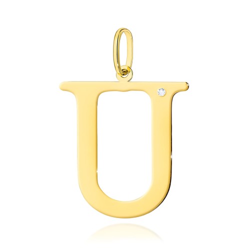 Złota zawieszka litera U