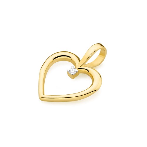 Subtelna zawieszka serduszko z brylantem