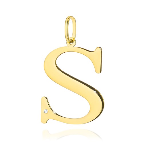 Złota zawieszka litera S