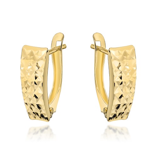 Kolczyki złote ozdobione diamentowaniem pr. 375