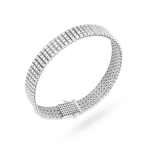 Bransoletka cztery rzędy diamentów 6,00 ct białe złoto