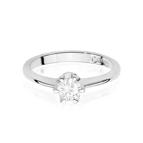 Pierścionek z białego złota z brylantem 0,70 ct