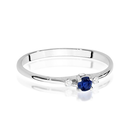 Pierścionek z Szafirem 0,15 ct oraz brylantami
