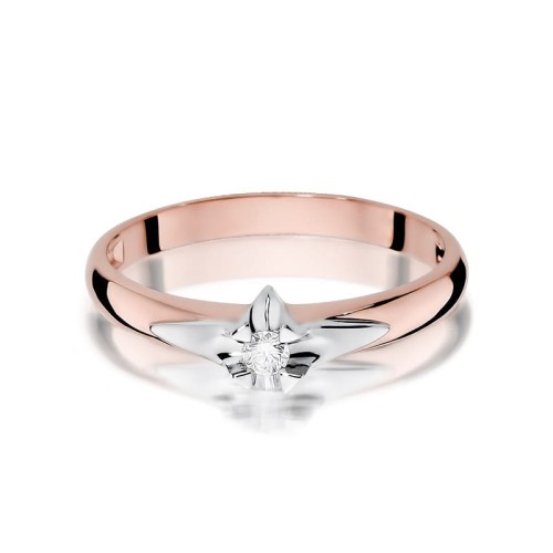Pierścionek Diament 0,04ct różowe złoto