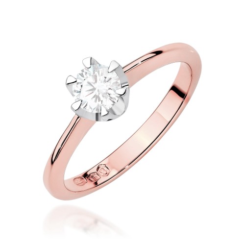 Pierścionek W0220 Diament Laboratoryjny 0,70ct różowe złoto