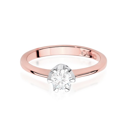 Pierścionek W0220 Diament Laboratoryjny 0,70ct różowe złoto
