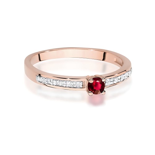 Pierścionek Rubin 0,15ct różowe złoto