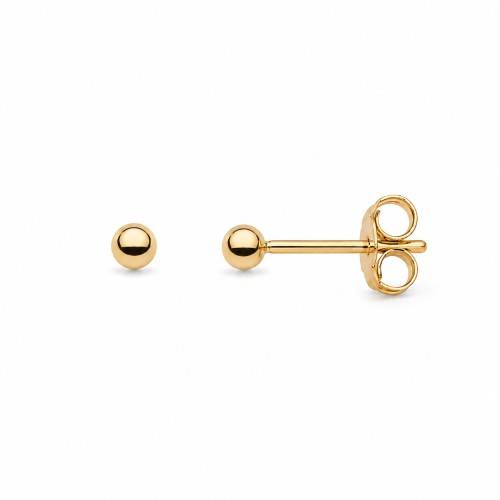 Kolczyki kulki pozłacane 2 mm