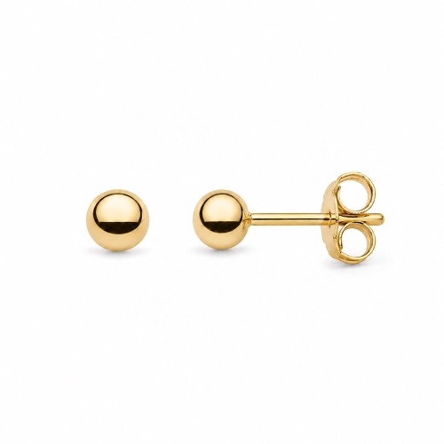 Kolczyki kulki pozłacane 3 mm
