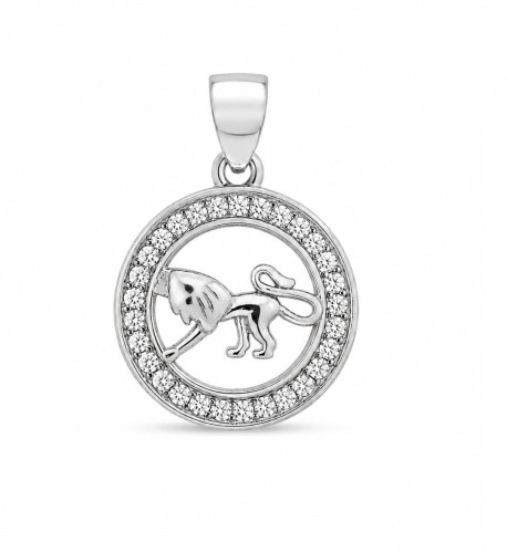 Zawieszka znak zodiaku Lew w kółku z cyrkoniami
