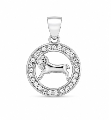 Zawieszka znak zodiaku Baran w kółku z cyrkoniami