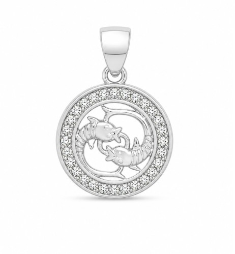 Zawieszka znak zodiaku Ryby pozłacane w kółku z cyrkoniami