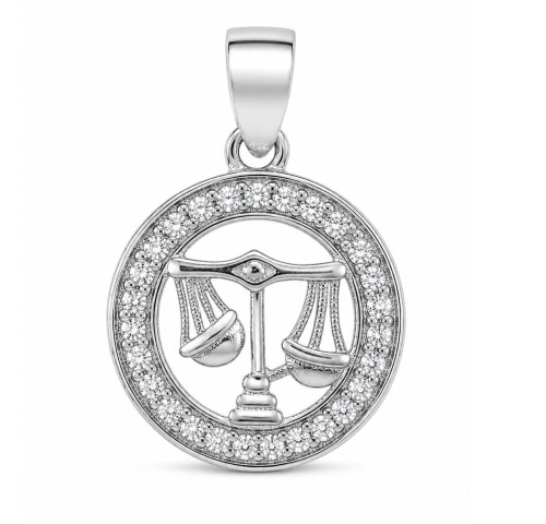 Zawieszka znak zodiaku Waga w kółku z cyrkoniami
