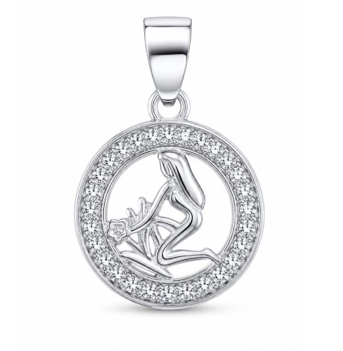 Zawieszka znak zodiaku Panna w kółku z cyrkoniami