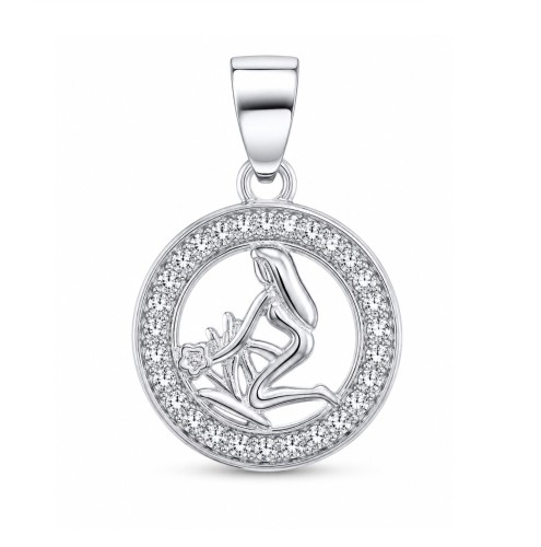 Zawieszka znak zodiaku Panna w kółku z cyrkoniami