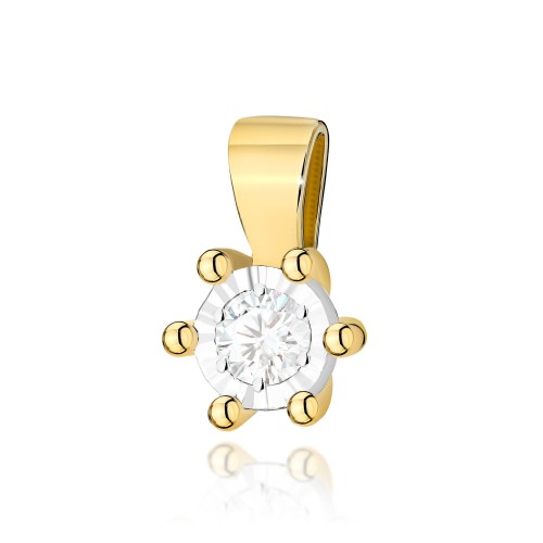 Złota zawieszka z brylantem 0,08 ct