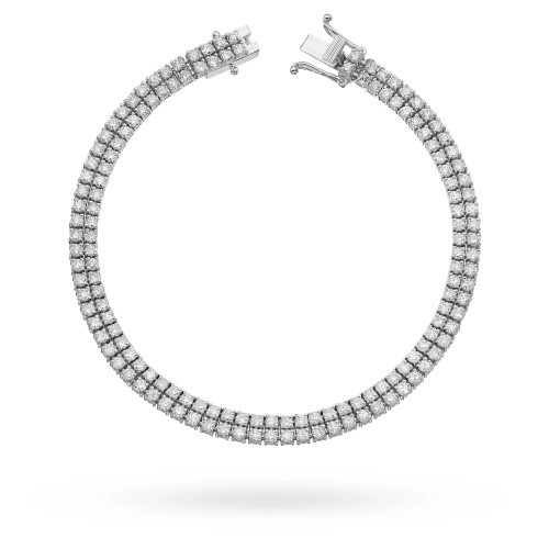 Bransoletka z białebo złota diamentami dwa rzędy 2,96 ct