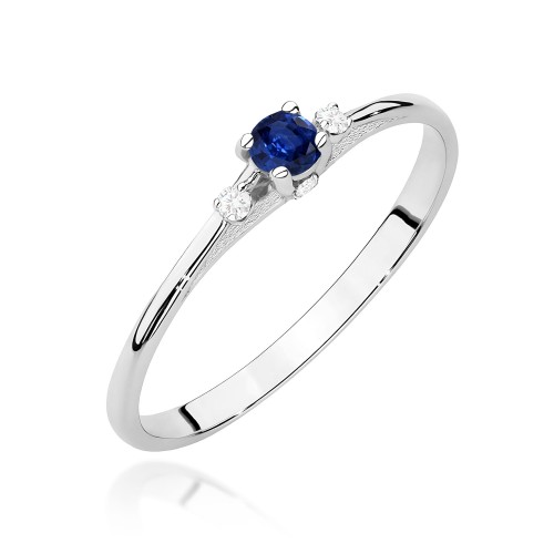 Pierścionek z Szafirem 0,15 ct oraz brylantami