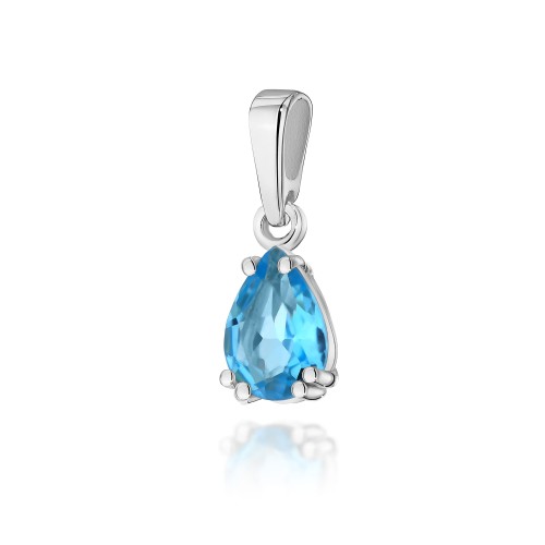 Zawieszka z Topazem z białego złota