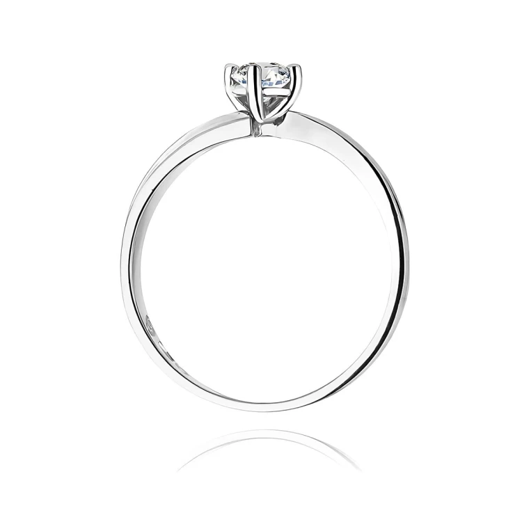 Pierścionek z brylantem 0,25 ct z białego złota