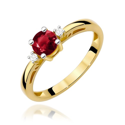 Pierścionek z Granatem 0,60 ct i brylantami