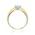 Pierścionek z diamentem laboratoryjnym w czteroramiennej oprawie