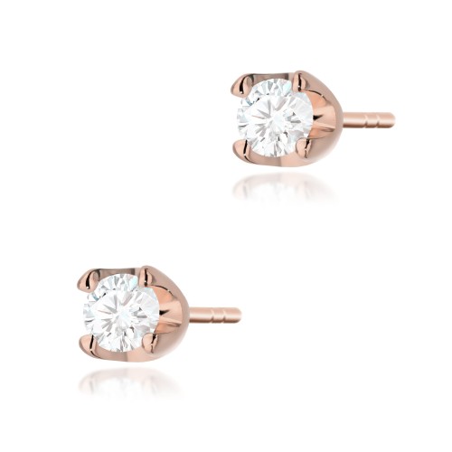 Kolczyki Diament 2 x 0,08ct różowe złoto