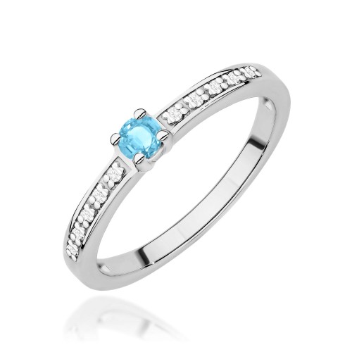 Pierścionek Topaz 0,15ct białe złoto