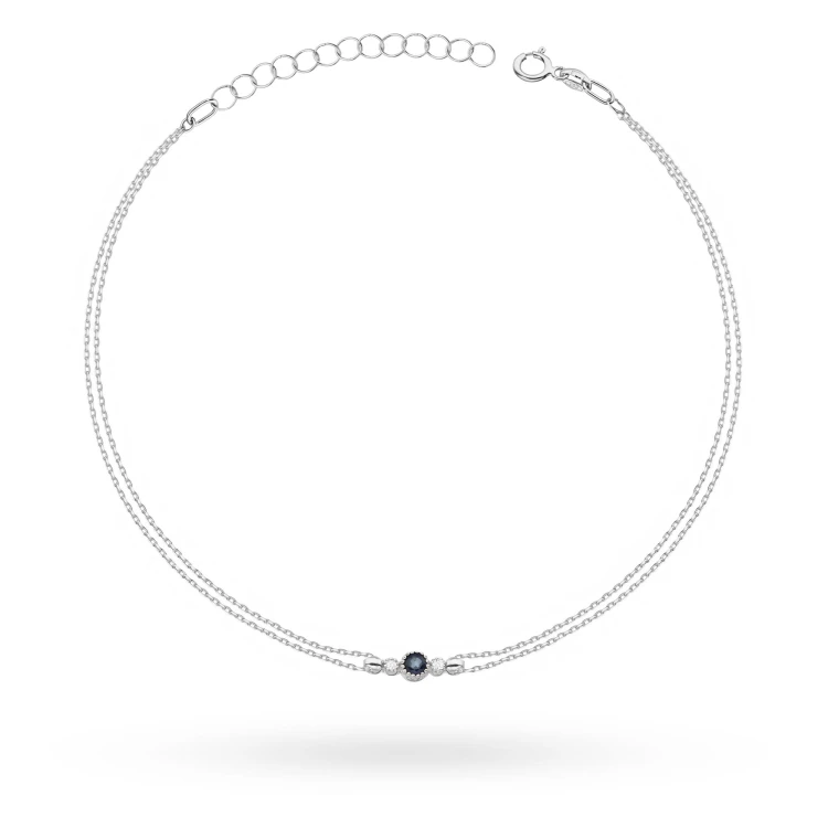 Bransoletka B0005 Szafir 0,15ct białe złoto