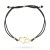 Bransoletka złote splecione serca na czarnym sznurku 