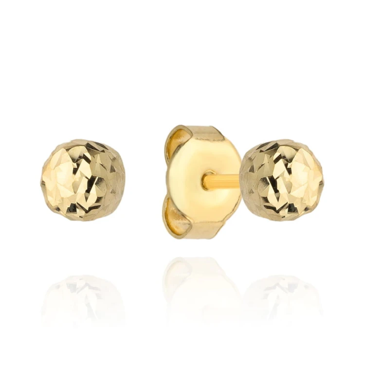 Kolczyki kulki super lekkie diamentowane 6 mm 