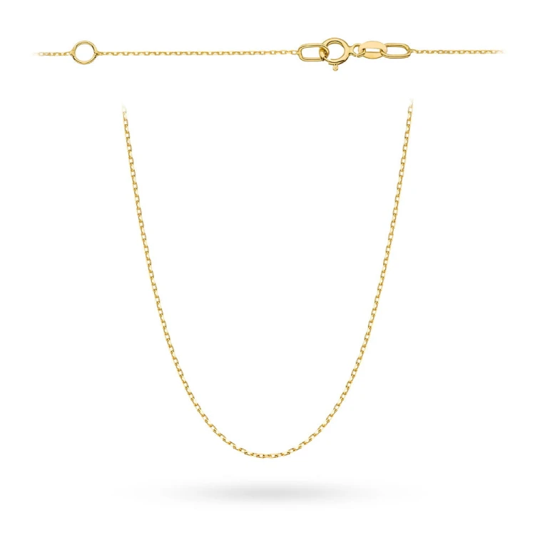 Łańcuszek złoty pr. 585 - splot ankier 42+3 cm z przedłużką 0,8g