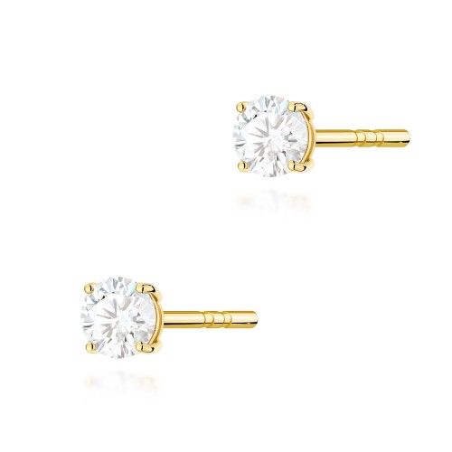 Kolczyki złote sztyfty z diamentami laboratoryjnymi 2 × 0,15 ct